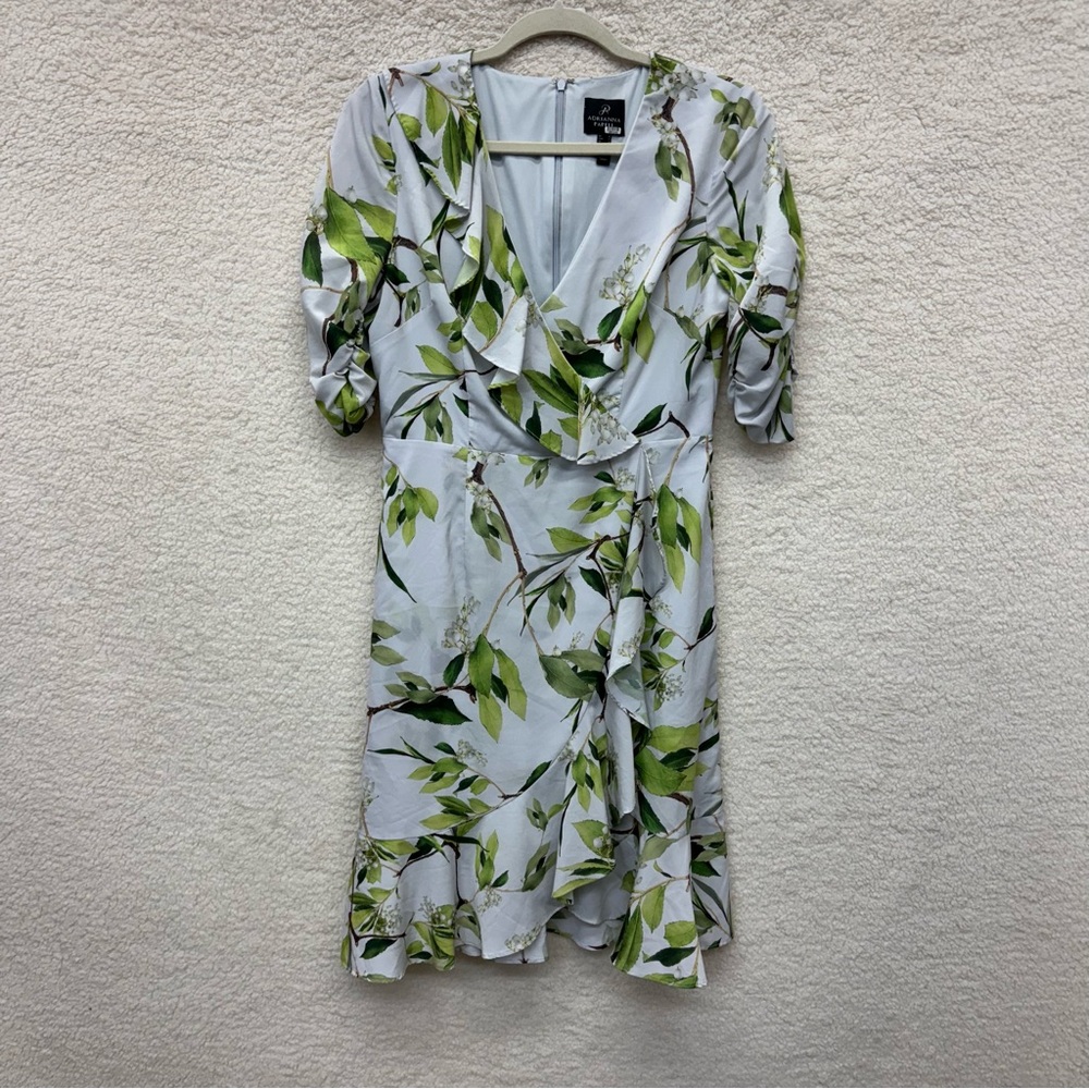 Size 4 - ADRIANNA PAPELL - Floral Faux Wrap Dress Rent the Runway $149 msrp - Picture 5 of 15